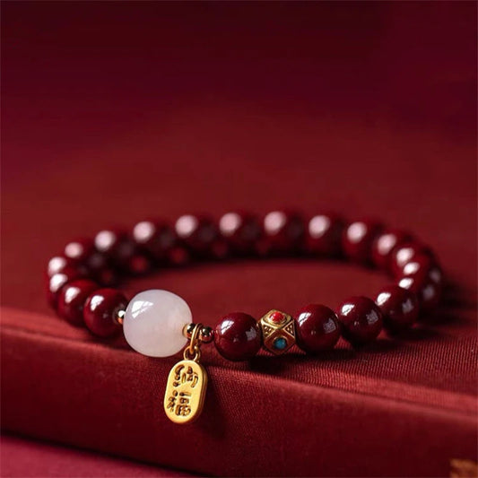 Feng Shui Wealth Bracelets for Women – Natural Cinnabar Bracelet for Women Protection Brings Luck Prosperity Attracts Money